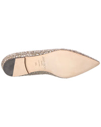 Jimmy Choo Jimmy Choo Glitter Leather Flat