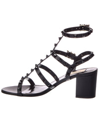 Valentino Rockstud Caged 65 Leather Ankle Strap Sandal