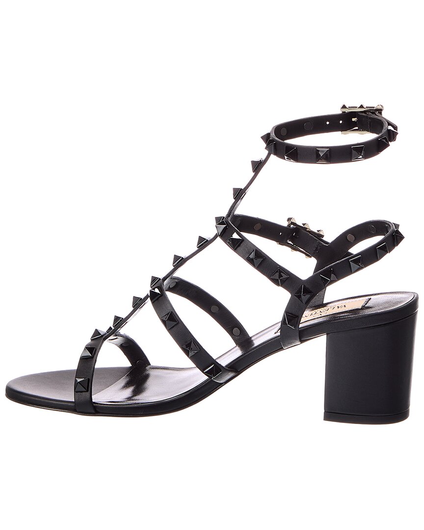 Valentino Rockstud Caged 65 Leather Ankle Strap Sandal