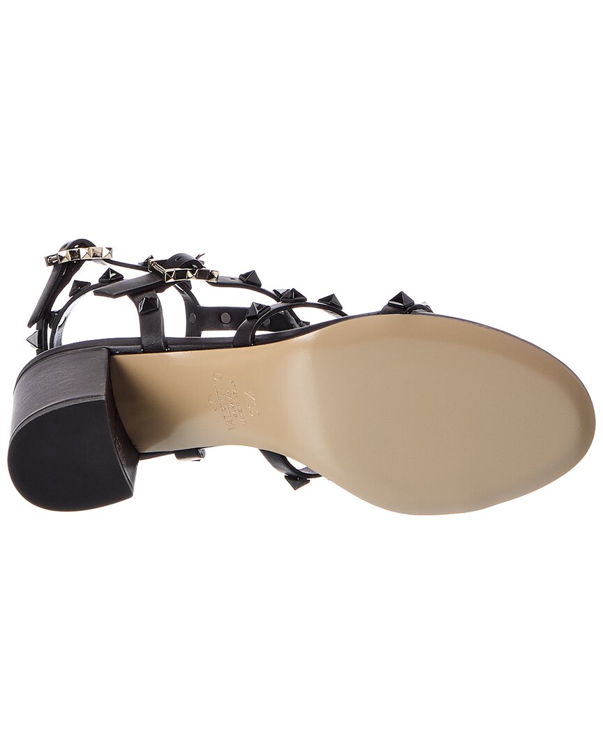 Valentino Rockstud Caged 65 Leather Ankle Strap Sandal