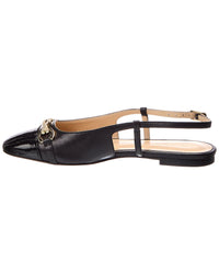 Baldini Baldini Patent & Leather Slingback Flat