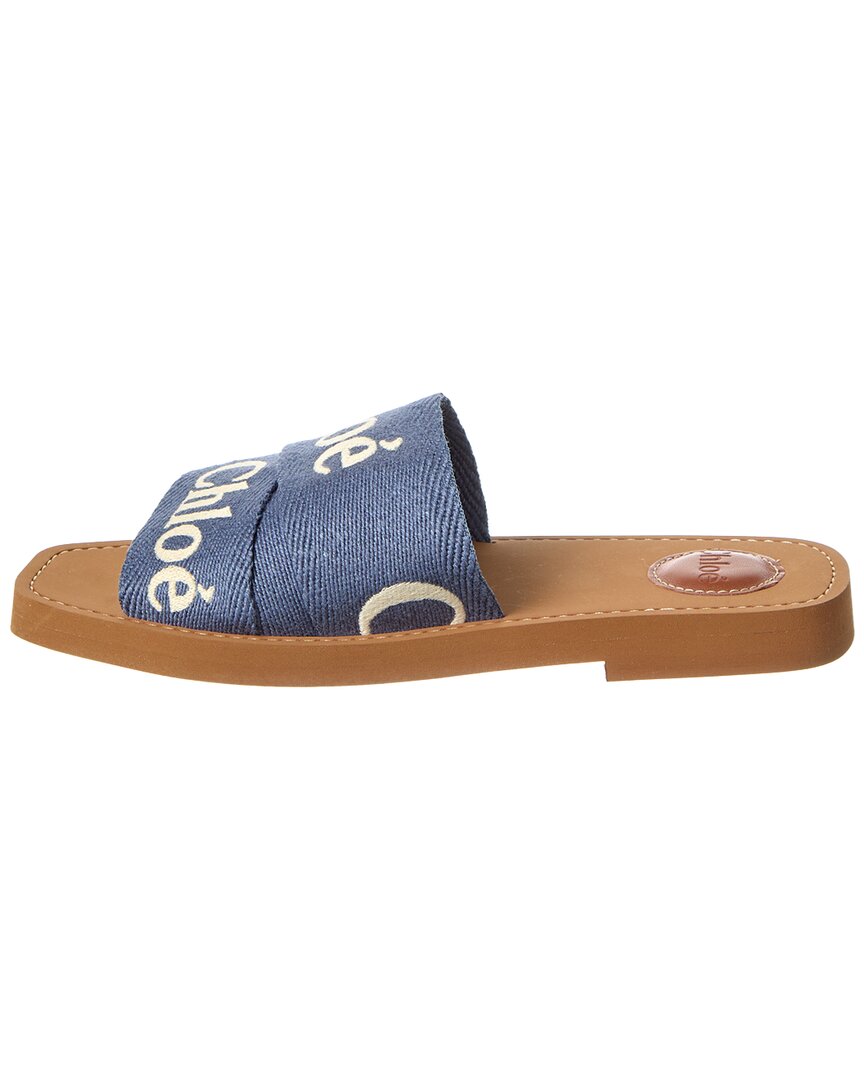 Chloé Chloé Woody Logo Canvas Sandal