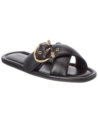 Ferragamo Ferragamo Gancini Leather Sandal