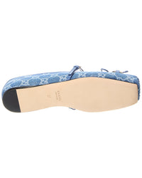Gucci Gucci Horsebit Denim Ballet Flat