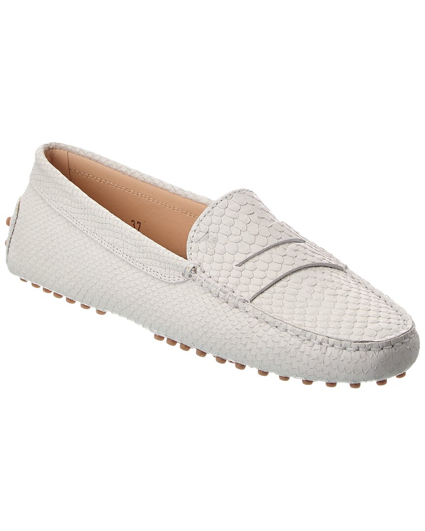 Tod’S Gommini Snake-Embossed Leather Loafer