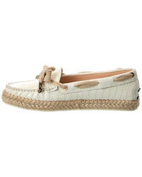 Tod’S Gomma Croc-Embossed Leather Espadrille