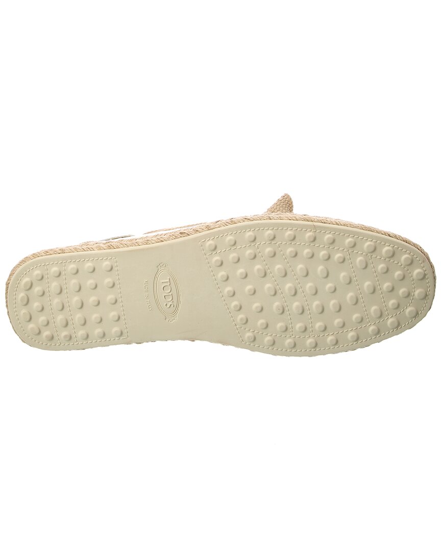 Tod’S Gomma Croc-Embossed Leather Espadrille