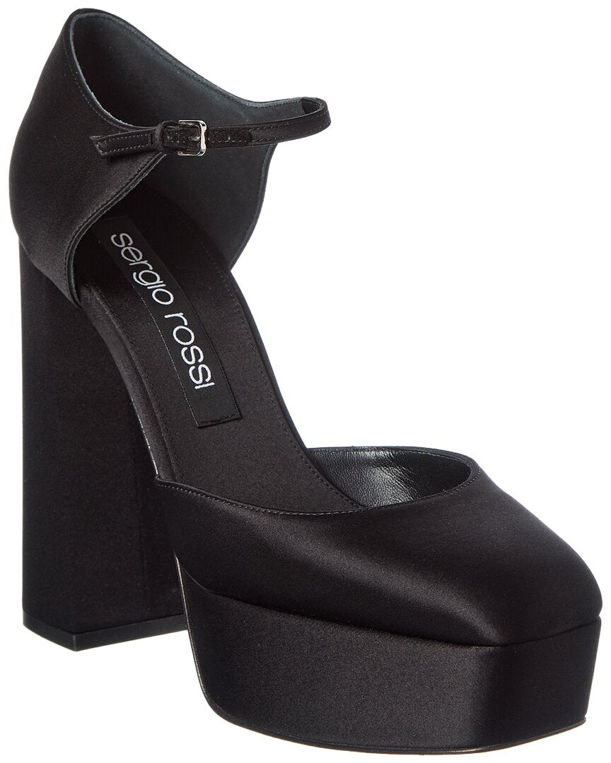 Sergio Rossi Sergio Rossi Alicia 80 Satin Platform Pump