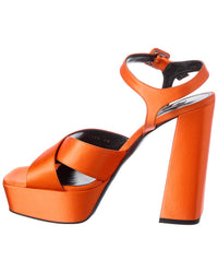 Sergio Rossi Sergio Rossi Alicia 90 Satin Platform Sandal