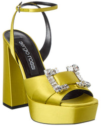 Sergio Rossi Sergio Rossi Prince 80 Satin Platform Sandal