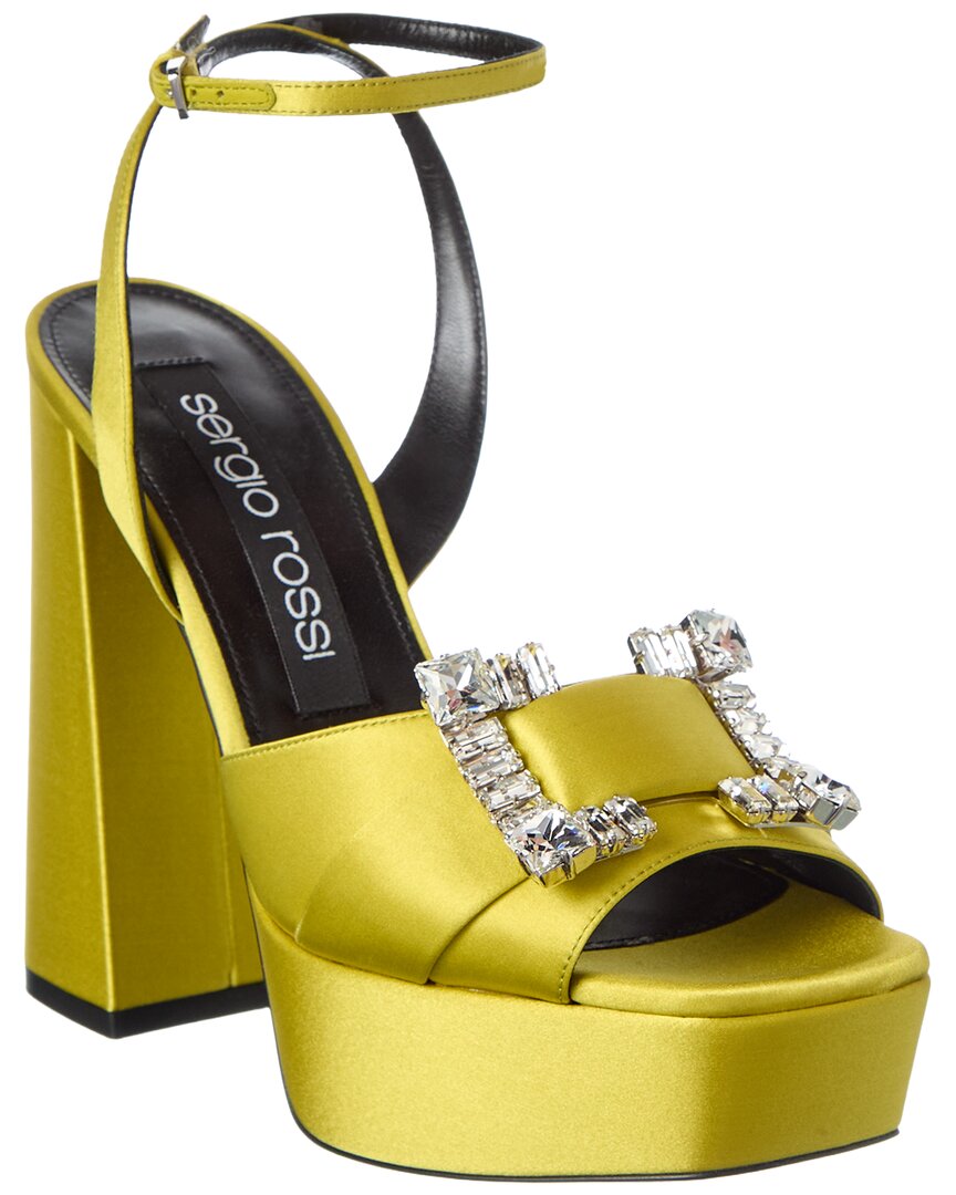 Sergio Rossi Sergio Rossi Prince 80 Satin Platform Sandal