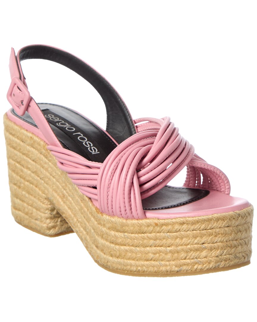 Sergio Rossi Sergio Rossi Akida 50 Leather Platform Sandal