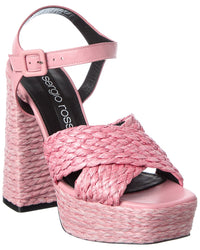 Sergio Rossi Sergio Rossi Seville 90 Straw Platform Sandal