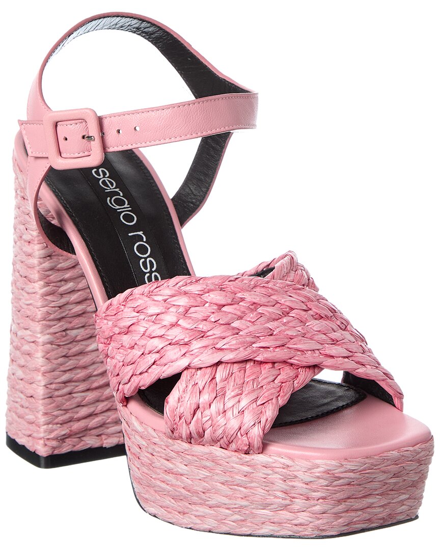 Sergio Rossi Sergio Rossi Seville 90 Straw Platform Sandal