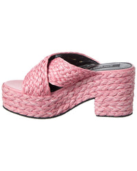 Sergio Rossi Sergio Rossi Seville 50 Straw Platform Sandal