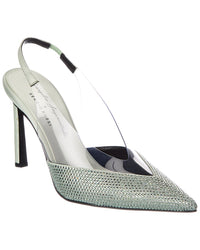 Sergio Rossi Sergio Rossi Evangelie 95 Satin & Vinyl Slingback Pump