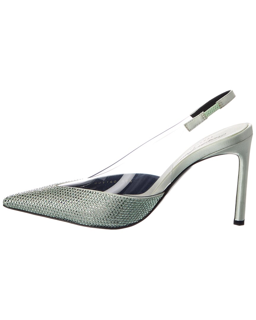 Sergio Rossi Sergio Rossi Evangelie 95 Satin & Vinyl Slingback Pump
