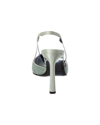 Sergio Rossi Sergio Rossi Evangelie 95 Satin & Vinyl Slingback Pump