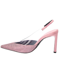 Sergio Rossi Sergio Rossi Evangelie 95 Satin & Vinyl Slingback Pump