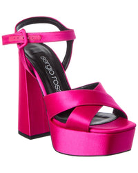 Sergio Rossi Sergio Rossi Alicia 90 Satin Platform Pump