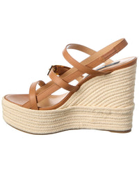 Sergio Rossi Sergio Rossi Nora 75 Leather Wedge Sandal