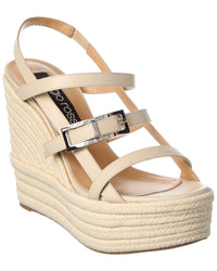 Sergio Rossi Sergio Rossi Nora 75 Leather Wedge Sandal
