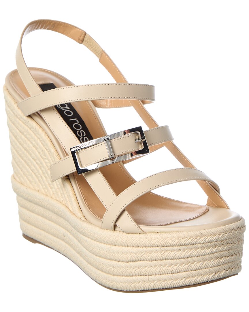 Sergio Rossi Sergio Rossi Nora 75 Leather Wedge Sandal