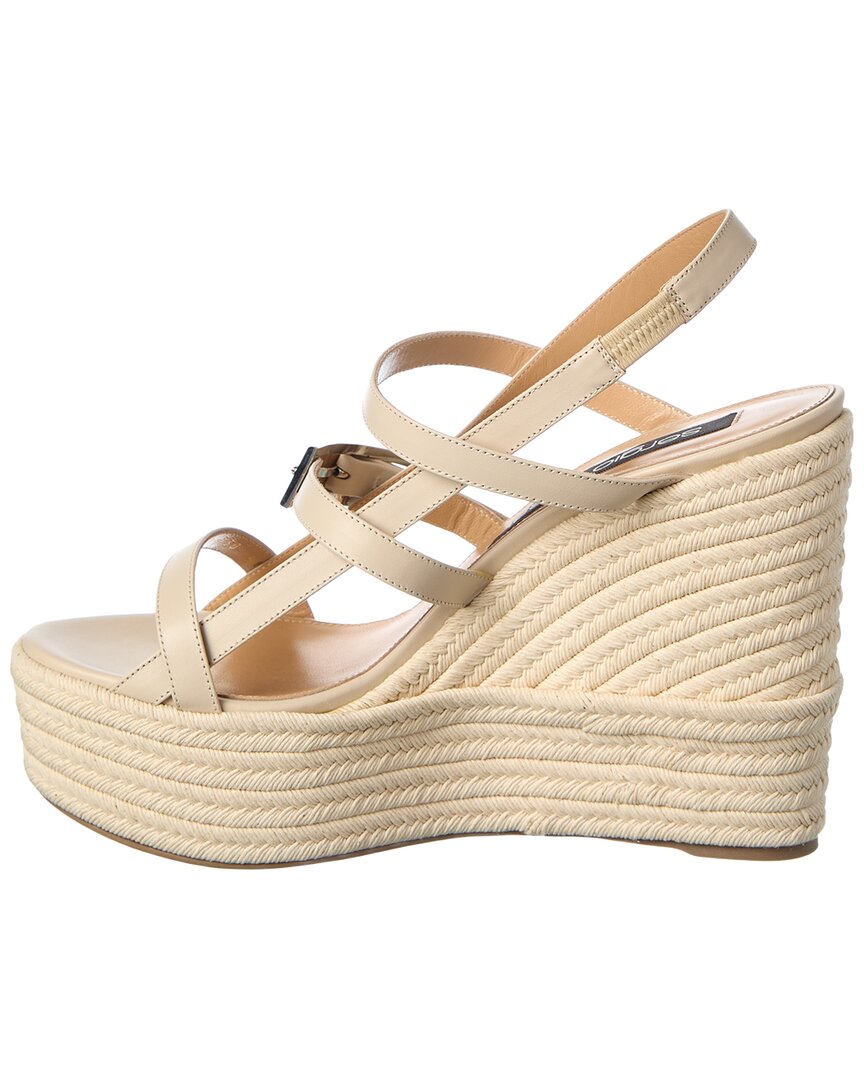 Sergio Rossi Sergio Rossi Nora 75 Leather Wedge Sandal