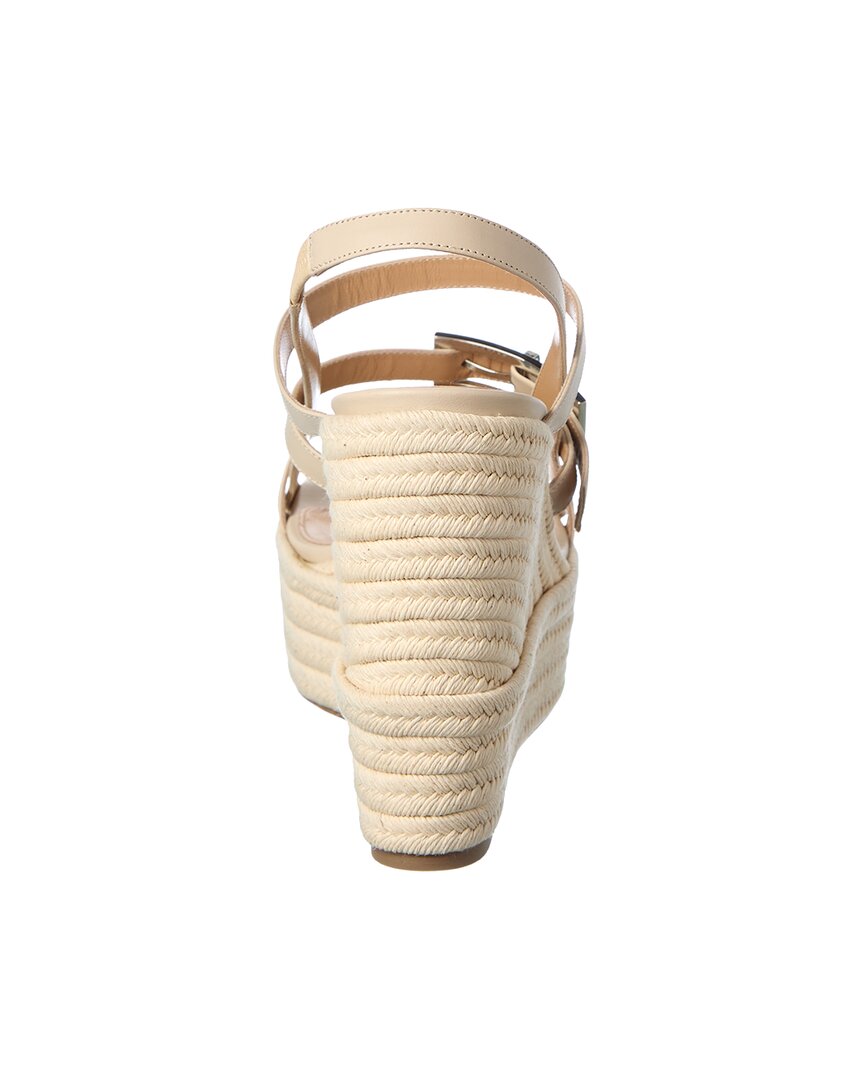 Sergio Rossi Sergio Rossi Nora 75 Leather Wedge Sandal