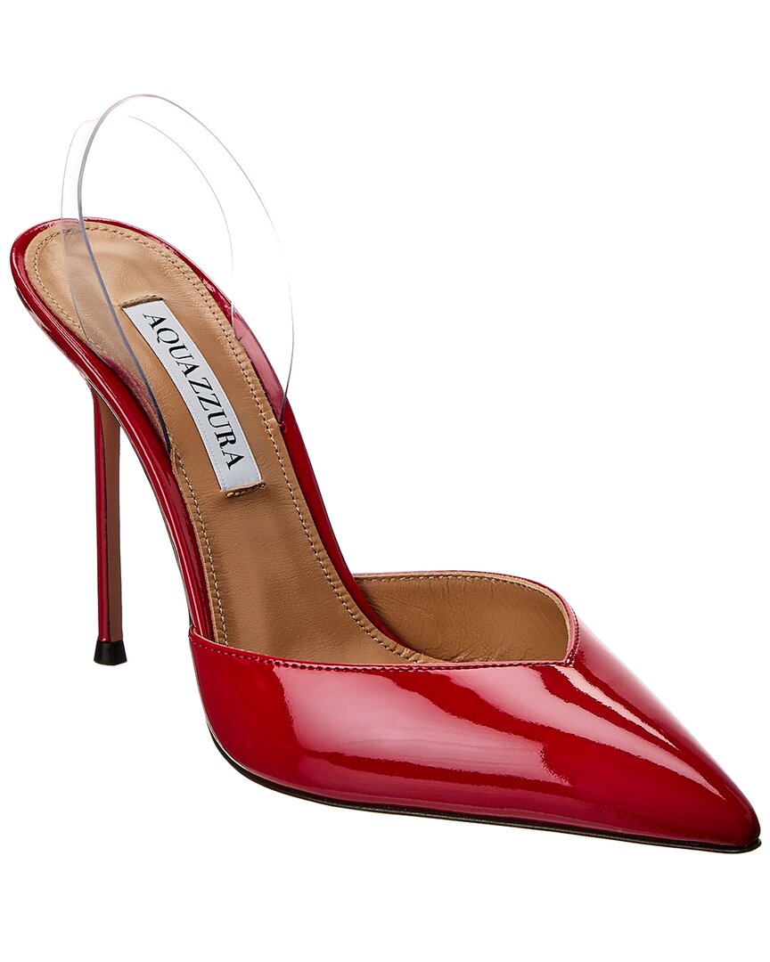 Aquazzura V Plexi 85 Patent & Vinyl Slingback Pump