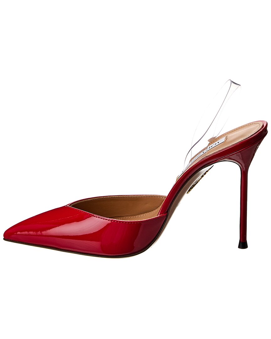 Aquazzura V Plexi 85 Patent & Vinyl Slingback Pump