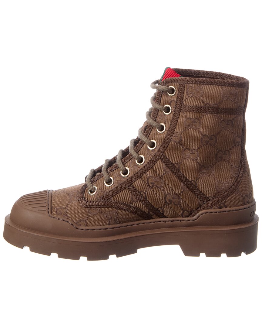 Gucci Gucci Gg Web Canvas & Rubber Boot