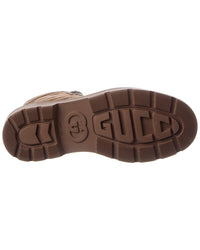 Gucci Gucci Gg Web Canvas & Rubber Boot