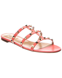 Valentino Valentino Rockstud Leather Flat Sandal