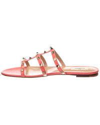 Valentino Valentino Rockstud Leather Flat Sandal