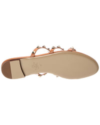 Valentino Valentino Rockstud Caged Leather Flat Sandal