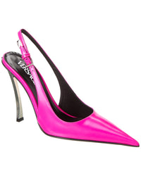 Versace Pin-Point Leather Slingback Pump Pink