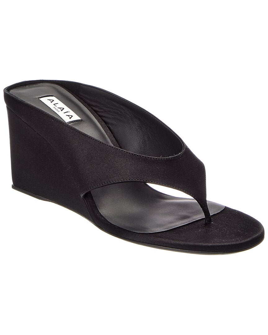 ALAIA Alaïa Satin Wedge Sandal