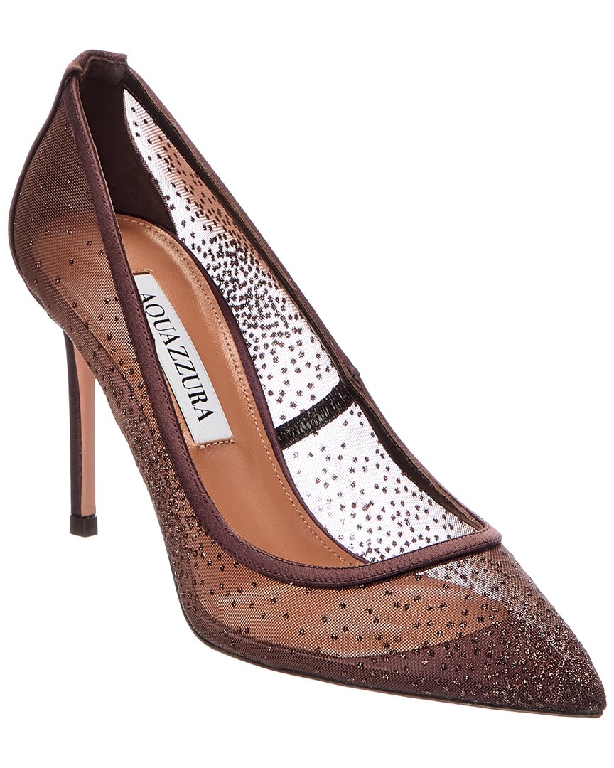 Aquazzura Aquazzura Logo 85 Satin & Mesh Pump