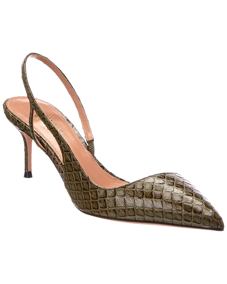 Aquazzura Aquazzura Alex 65 Python-Embossed Slingback Pump
