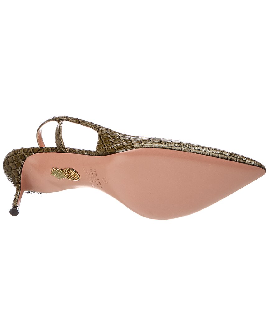 Aquazzura Aquazzura Alex 65 Python-Embossed Slingback Pump