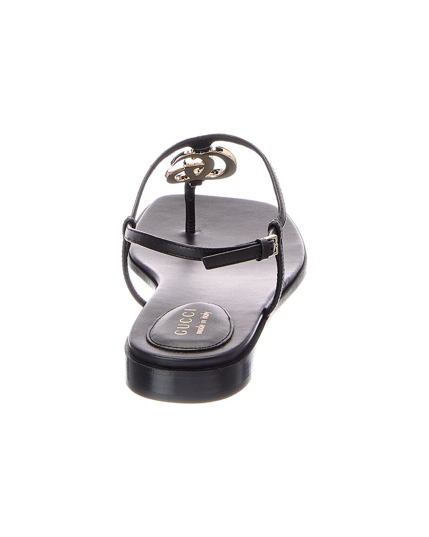 Gucci Gucci Gg Leather Flat Sandal