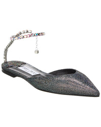 Jimmy Choo Saeda Suede Flat Silver