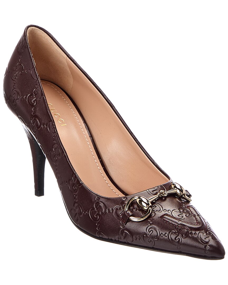 Gucci Gucci 90 Gg Horsebit Leather Pump