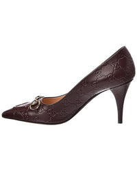 Gucci Gucci 90 Gg Horsebit Leather Pump