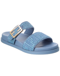 FENDI Fendi Feel Raffia & Leather Sandal