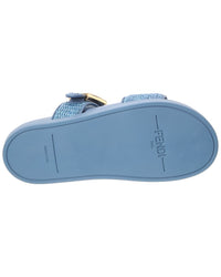 FENDI Fendi Feel Raffia & Leather Sandal