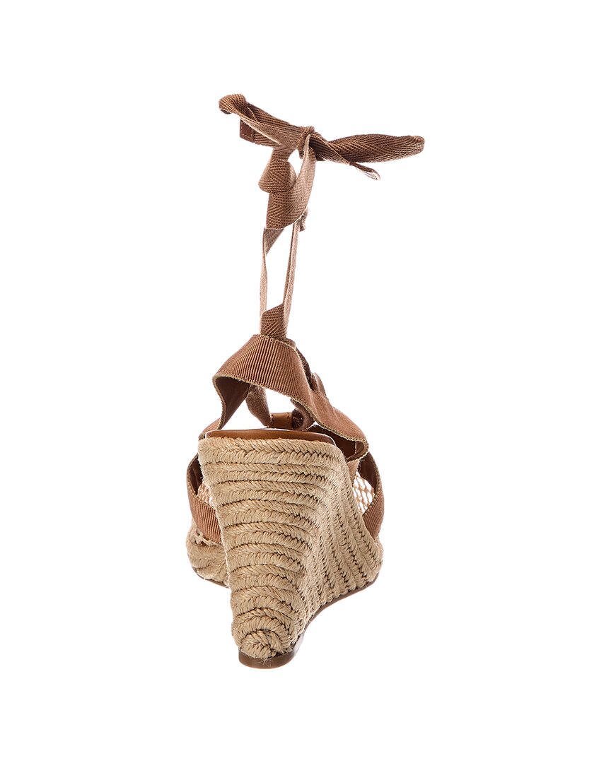 Christian Louboutin 100 Mesh & Canvas Wedge