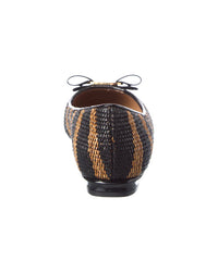 Ferragamo Ferragamo Varina Raffia & Patent Ballet