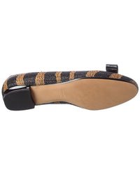 Ferragamo Ferragamo Varina Raffia & Patent Ballet